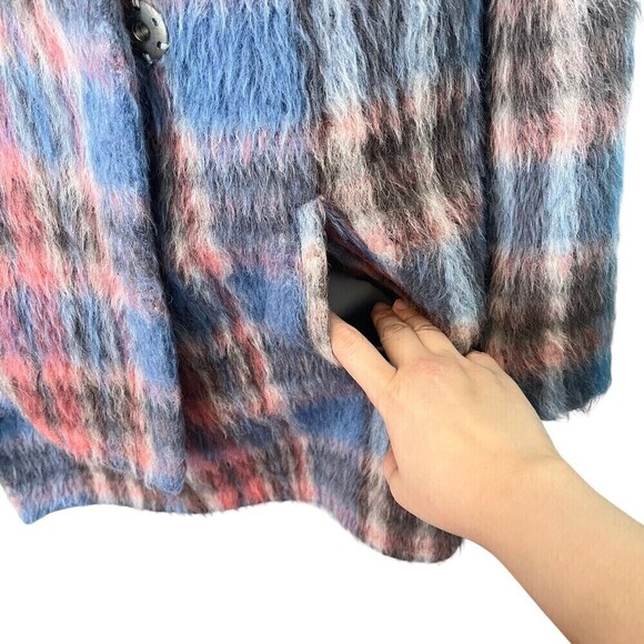 Sachin + Babi Fiction Plaid Wool Coat Women’s Size 4 Asymmetrical Hem Warm - Picture 10 of 12